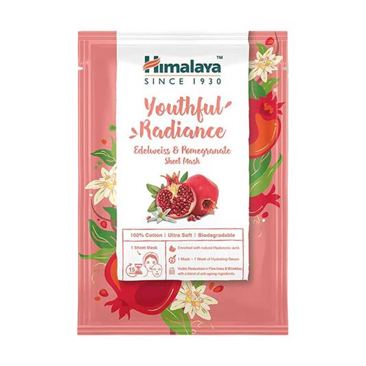 Himalaya Youthful Radiance Edelweiss & Pomegranate Sheet Mask | 30ml | 3 Pack