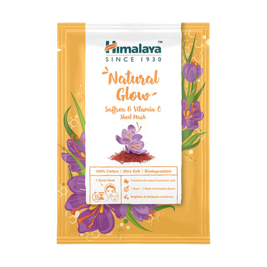 Himalaya Natural Glow Saffron & Vitamin C Sheet Mask | 30ml | 3 Pack