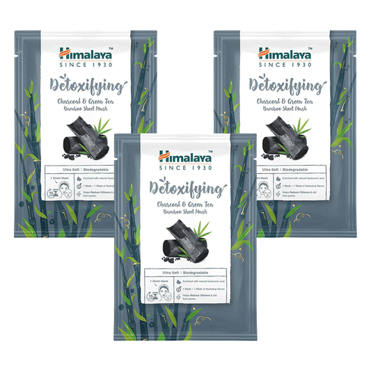 Himalaya Detoxifying Charcoal & Green Tea Bamboo Sheet Mask | 30ml | 3 Pack