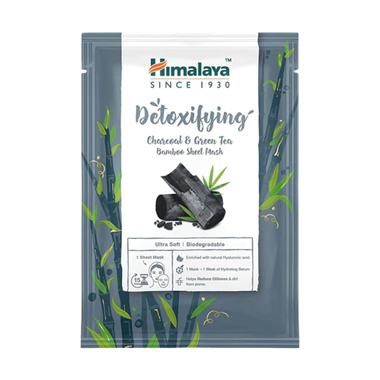 Himalaya Detoxifying Charcoal & Green Tea Bamboo Sheet Mask | 30ml | 3 Pack